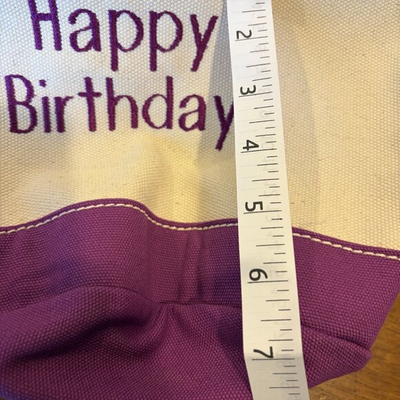 Lands End Happy Birthday Canvas Basket Tote - EUC - Rare Find! - Picture 6 of 6
